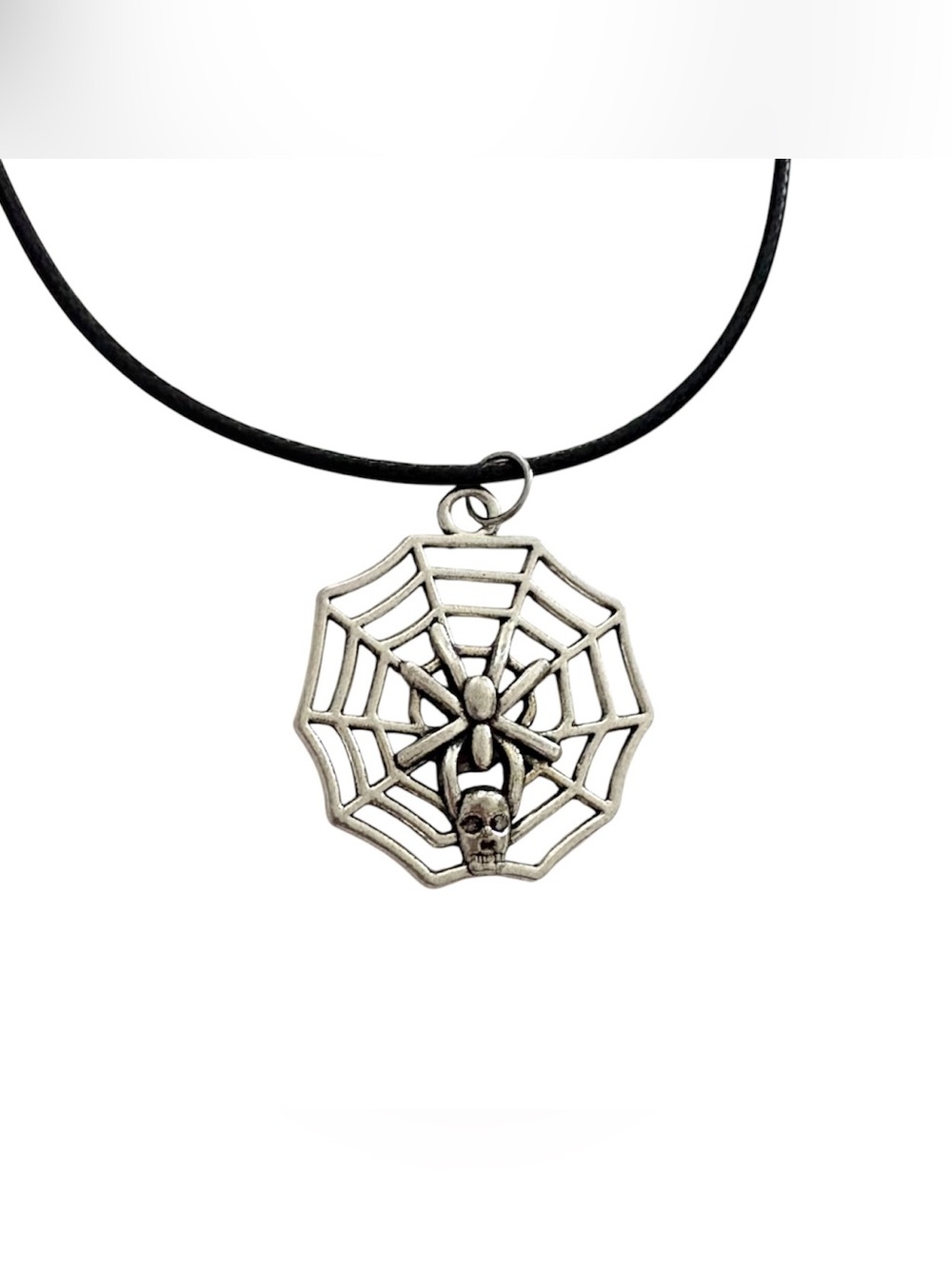Silver Spiderweb Necklace